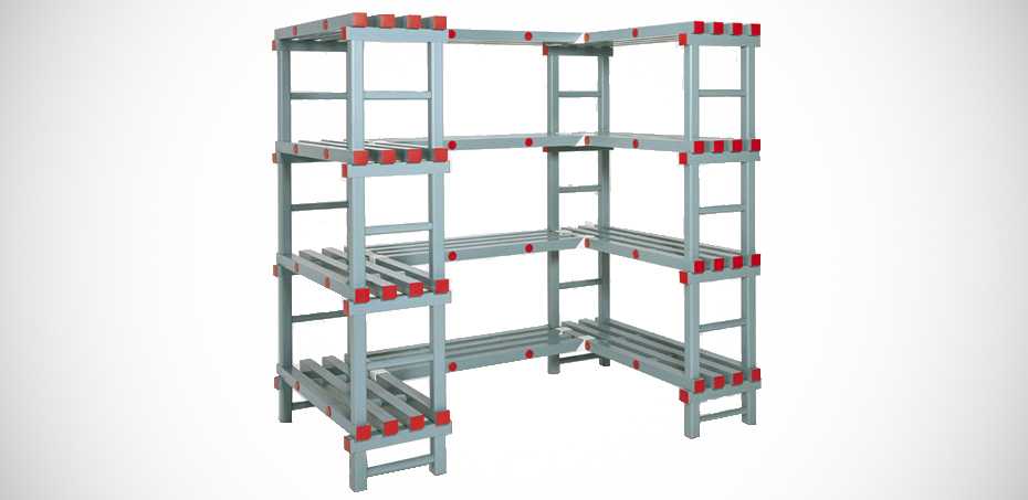 Scaffali modulari multiripiano in plastica, per celle frigorifere